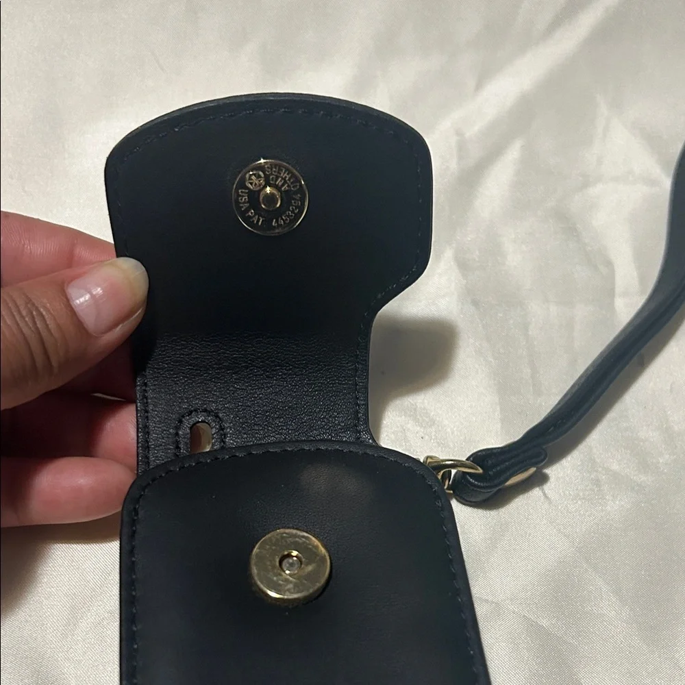 Vintage Coach Black Leather Phone Holster with Strap